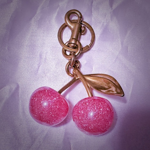 Cherry Keychain with Pink Glitter - Picture 9 of 13